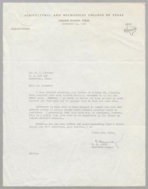 [Letter from C. D. Ownby to Daniel W. Kempner, November 14, 1950]