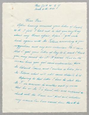 [Handwritten Letter From Rosa Anspach to Daniel W. Kempner, June 11, 1951]