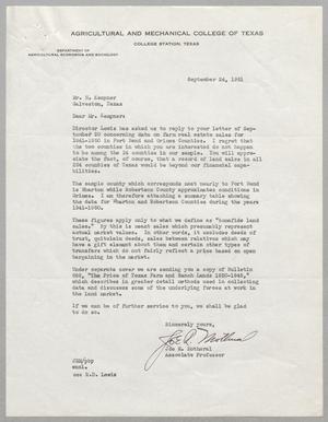 [Letter from Joe R. Motheral to D. W. Kempner, September 24, 1951]