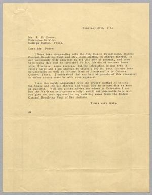 [Letter from Daniel W. Kempner to Mr. J. E. Poore, February 27, 1951]