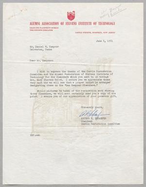 [Letter from Arthur R. Schaefer to Daniel W. Kempner, June 6, 1951]