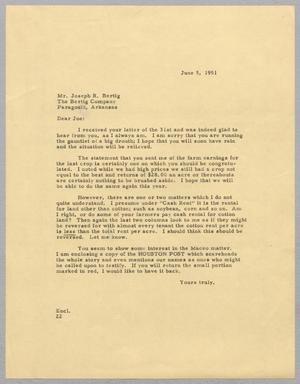 [Letter from Daniel W. Kempner to Joseph R. Bertig, June 5, 1951]