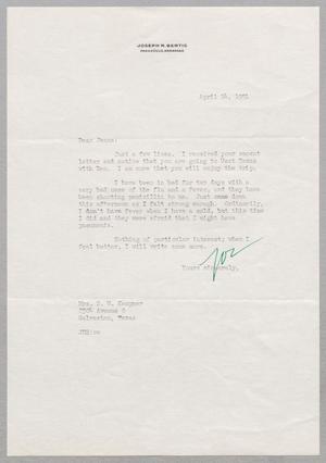 [Letter from Joe R. Bertig to Jeane Bertig Kempner, April 14, 1951]