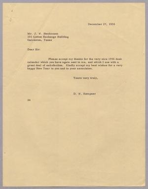 [Letter from D. W. Kempner to J. W. Stechmann, December 27, 1955]