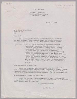 [Letter from M. G. Rekoff to Emma Seinsheimer, March 19, 1955]