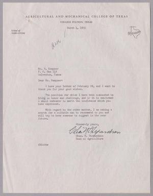 [Letter from Charles N. Shepardson to D. W. Kempner, March 4, 1955]
