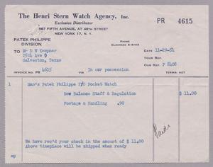[Invoice for Pocket Watch, Postage, Etc., November 1954]