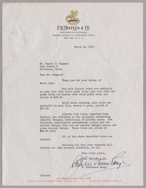 [Letter from C. Johnstone Rough to D. W. Kempner, March 24, 1955]