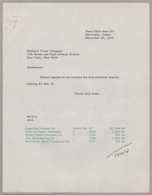 Primary view of object titled '[Letter from Mary Jean Thorne to Bankers Trust Company, December 28, 1955]'.