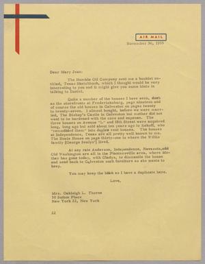 [Letter from D. W. Kempner to Mary Jean Kempner, November 30, 1955]