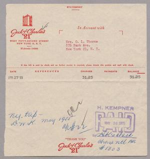 [Invoice for NY Trip, April 1955]