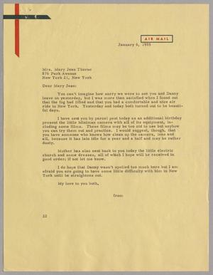 [Letter from Daniel W. Kempner to Mary Jean Thorne, January 6, 1955]