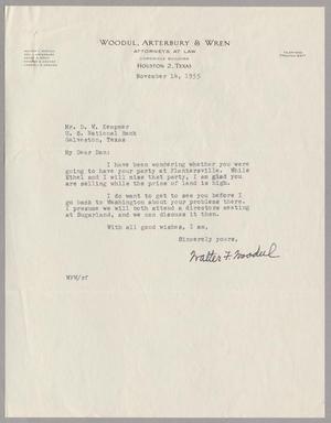[Letter from Walter F. Woodul to Daniel W. Kempner, November 14, 1955]