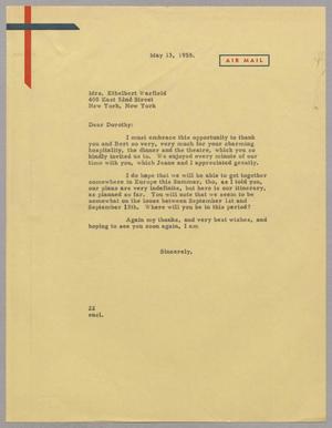 [Letter from Daniel W. Kempner to Dorothy Warfield, May 13, 1955]