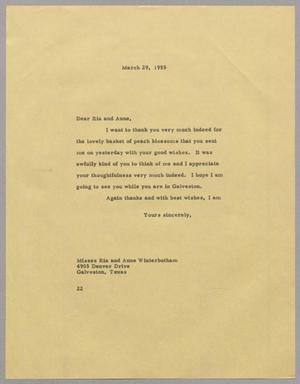 [Letter from Daniel W. Kempner to Ria and Anne Winterbotham, March 29, 1955]