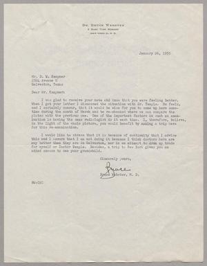 [Letter from Bruce Webster to Daniel W. Kempner, January 26, 1955]