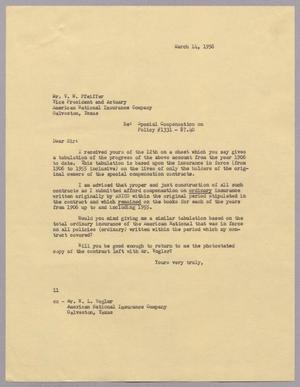 [Letter from I. H. Kempner to V. W. Pfeiffer, March 14, 1956]