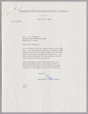 [Letter from W. L. Vogler to I. H. Kempner, March 14, 1956]