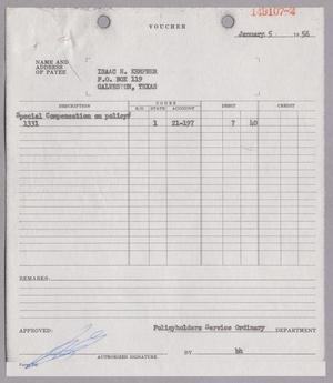 [Invoice for Special Compensation on Policy, January 1956]