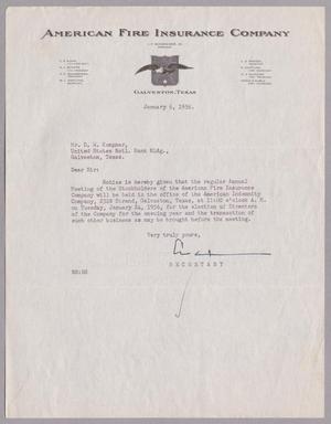 [Letter from N. Hartung to Daniel W. Kempner, January 6, 1956]