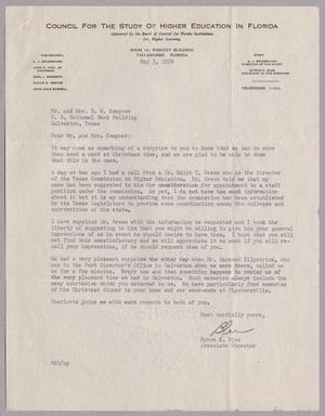 [Letter from Myron R. Blee to Daniel W. Kempner and Jeane Bertig Kempner, May 3, 1956]