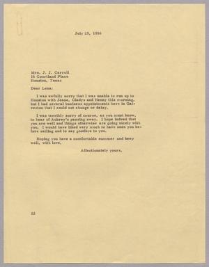 [Letter from Daniel  W. Kempner to Mrs. J. J. Carroll, July 25, 1956]