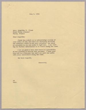 [Letter from Daniel W. Kempner to Mrs. Angelika W. Frink, July 5, 1956]