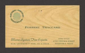 [Business Card for Forrest Thaggard of Blume System Tree Experts]