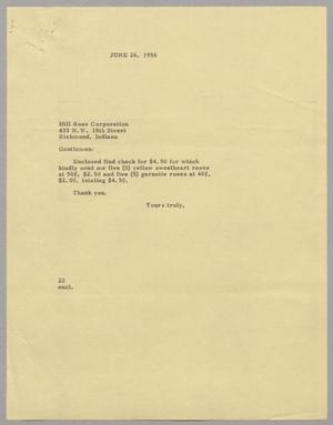 Primary view of object titled '[Letter from Daniel W. Kempner to Hill Rose Corporation, June 26, 1956]'.