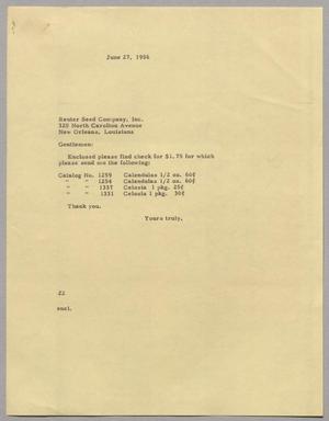 [Letter from Daniel W. Kempner to Reuter Seed Company, Inc., June 27, 1956]