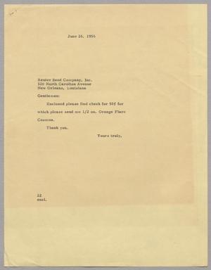 [Letter from Daniel W. Kempner to Reuter Seed Company, Inc., June 26, 1956]