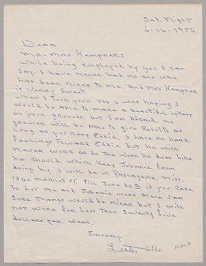 [Letter from Lester Noble to Mr. and Mrs. Kempner, June 16, 1956]