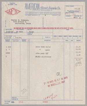[Invoice for Tubs, Pots and Cultivator, April 1956]