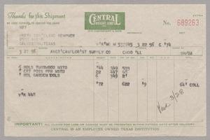 [Invoice for Shipment of Goods, March 1956]