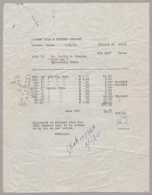 [Invoice for Standard Flower Pots and Azalia Pots, January 1955]