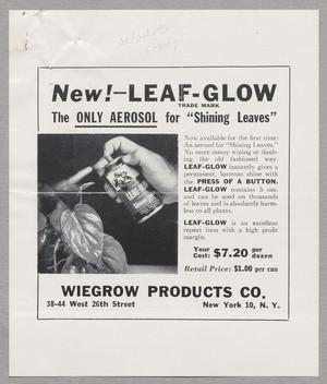 Primary view of object titled 'New!--Leaf-Glow: The Only Aerosol for "Shining Leaves"'.