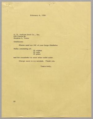 [Letter from Daniel W. Kempner to O. P. Jackson Seed Co., Inc., February 4, 1956]