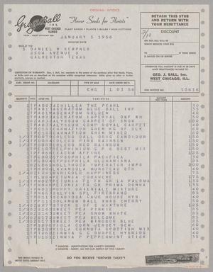 [Invoice for Items Purchased From Geo. J. Ball, Inc., January 1956]