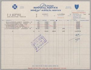 [Invoice for Hospital Services, November 1956]
