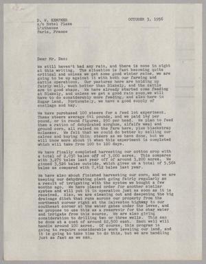 [Letter from Thos. L. James to D. W. Kempner, October 3, 1956]
