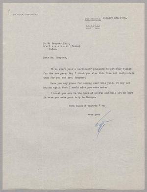 [Letter from Dr. Alex Lifschütz to Daniel W. Kempner, January 6, 1956]
