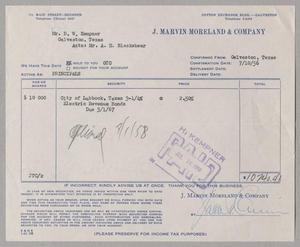 [Invoice for Security of Electric Revenue Bonds, July 1956]
