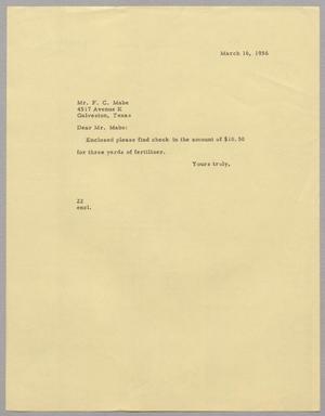 [Letter from D. W. Kempner to F. C. Mabe, March 16, 1956]