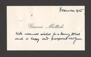 [Calling Card from Gianni Mattioli, December 1955]
