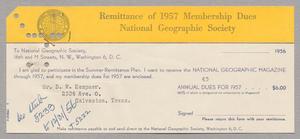 [Invoice for Remittance of 1957 Membership Dues]