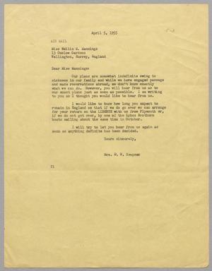 [Letter from Jeane Bertig Kempner to Nellie M. Mannings, April 5, 1955]
