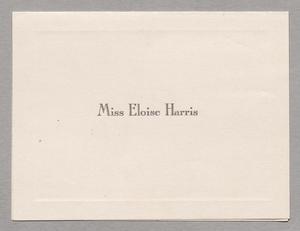 [Letter from Miss Eloise Harris to Mr. and Mrs. Kempner, December 9]