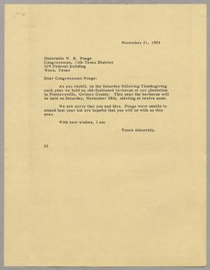 [Letter from Daniel W. Kempner to W. R. Poage, November 21, 1953]