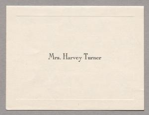[Letter from Harvey and Valeria Turner]