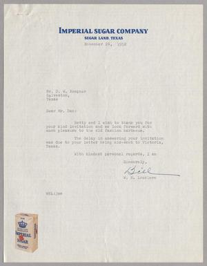 [Letter from W. H. Louviere to Daniel W. Kempner, November 24, 1952]